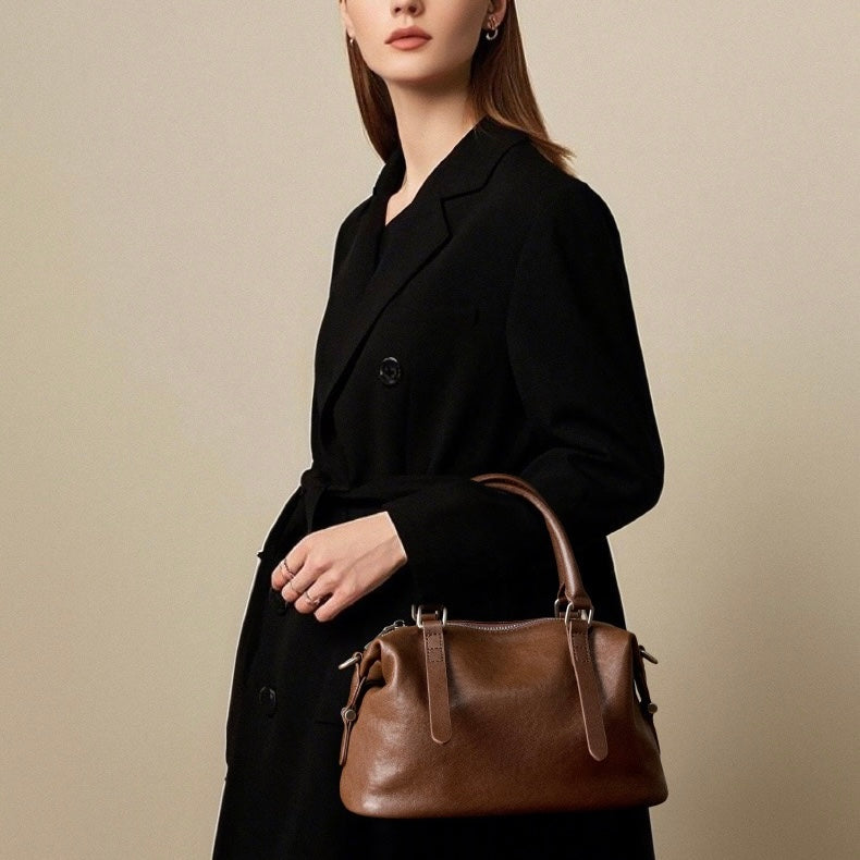 Top-Grain-Leder Vintage Fashion Kissen Handtasche Umhängetasche