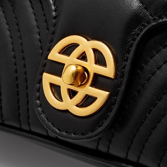 Sac bandoulière en cuir véritable pour femme avec chaîne et diamants Love