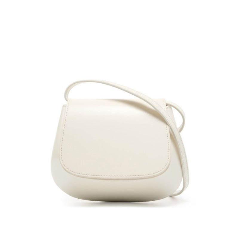 Bolso bandolera tipo cubo de cuero genuino para mujer, elegante y chic