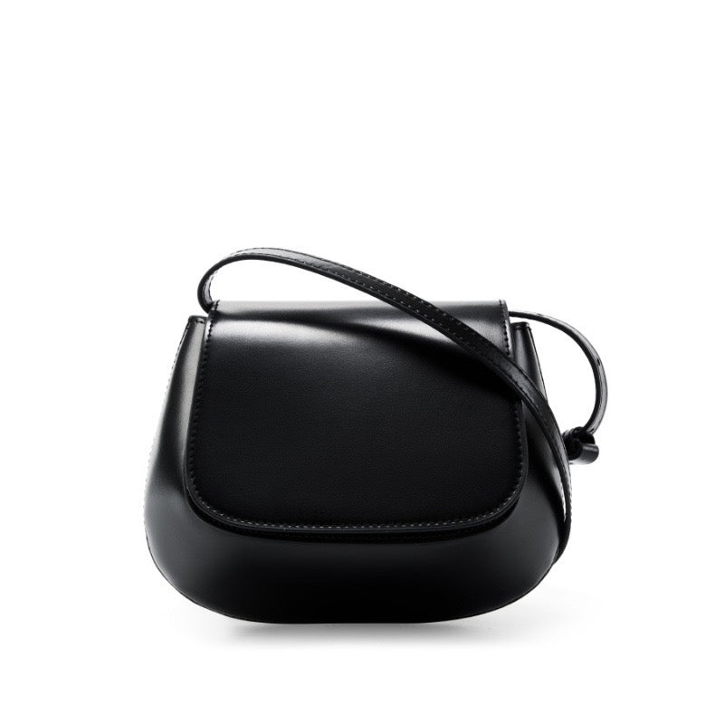 Bolso bandolera tipo cubo de cuero genuino para mujer, elegante y chic