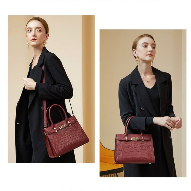 Sac fourre-tout classique en cuir véritable pour femme
