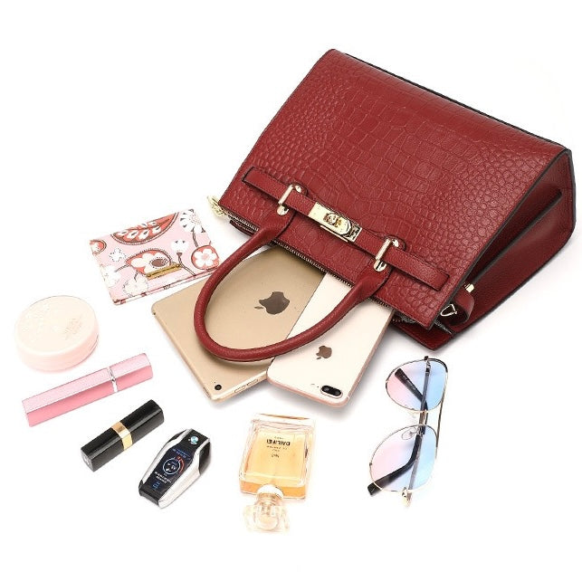 Sac fourre-tout classique en cuir véritable pour femme