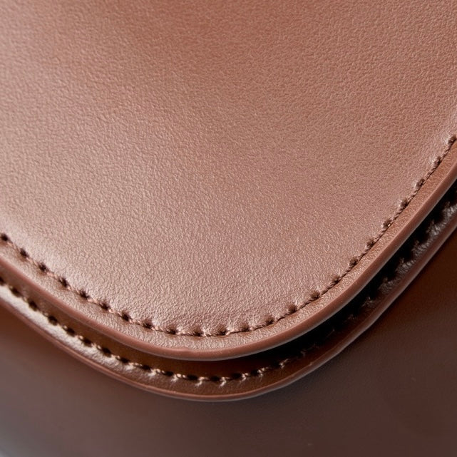 Bolso bandolera tipo cubo de cuero genuino para mujer, elegante y chic