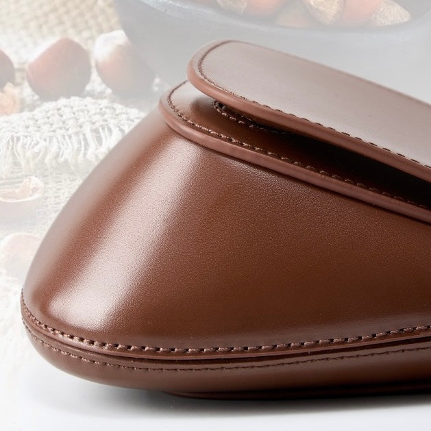 Bolso bandolera tipo cubo de cuero genuino para mujer, elegante y chic