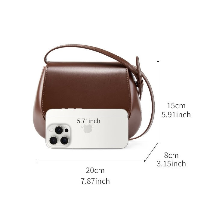 Bolso bandolera tipo cubo de cuero genuino para mujer, elegante y chic