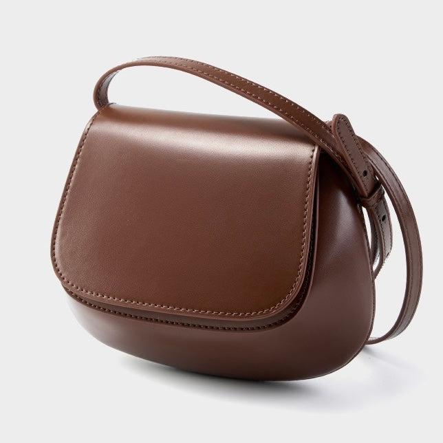 Bolso bandolera tipo cubo de cuero genuino para mujer, elegante y chic
