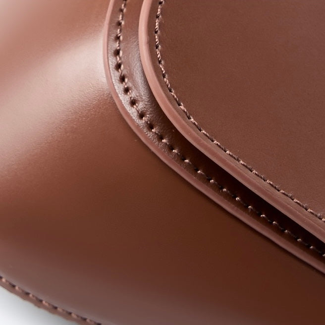 Bolso bandolera tipo cubo de cuero genuino para mujer, elegante y chic