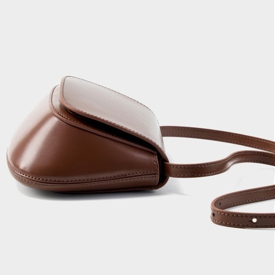 Bolso bandolera tipo cubo de cuero genuino para mujer, elegante y chic