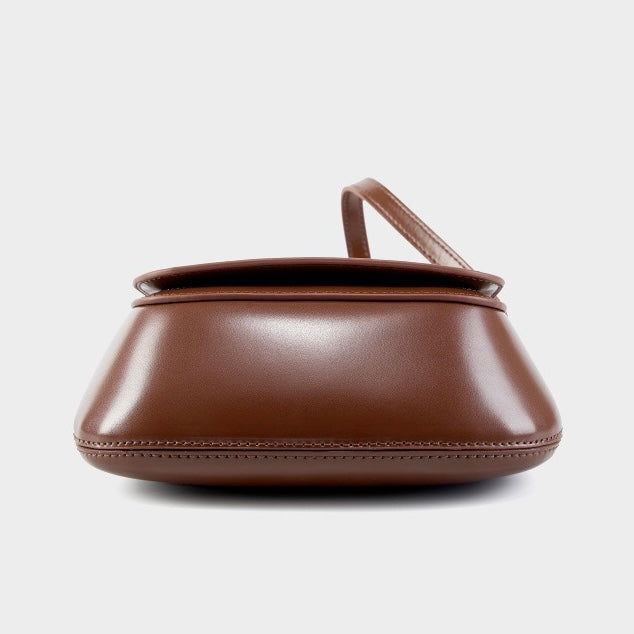 Bolso bandolera tipo cubo de cuero genuino para mujer, elegante y chic