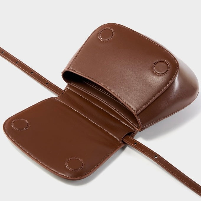 Bolso bandolera tipo cubo de cuero genuino para mujer, elegante y chic