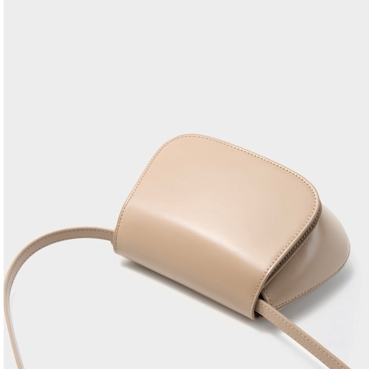 Bolso bandolera tipo cubo de cuero genuino para mujer, elegante y chic