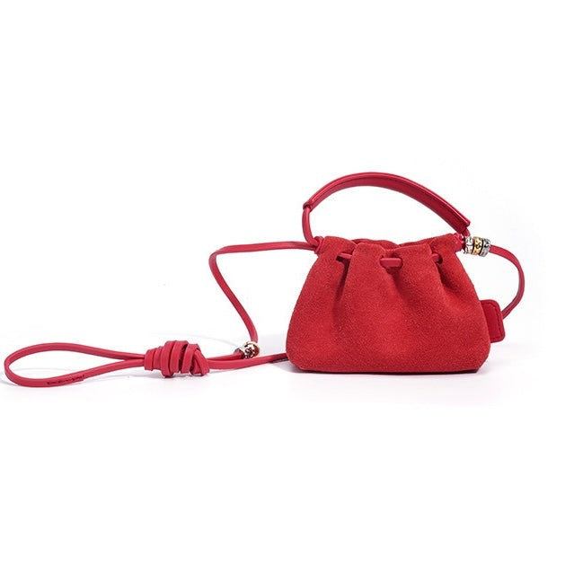 Vintage Frosted Texture Cloud Plissee Mini Handtasche Umhängetasche