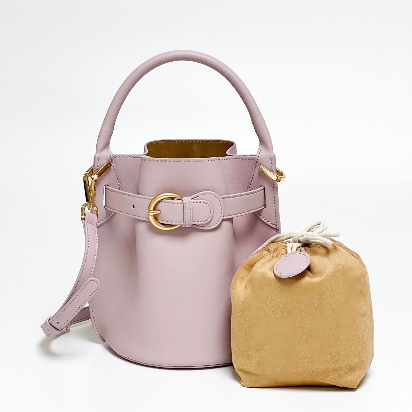 Sac à main seau élégant et raffiné en cuir véritable pour femme