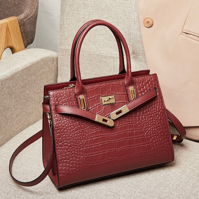 Sac fourre-tout classique en cuir véritable pour femme
