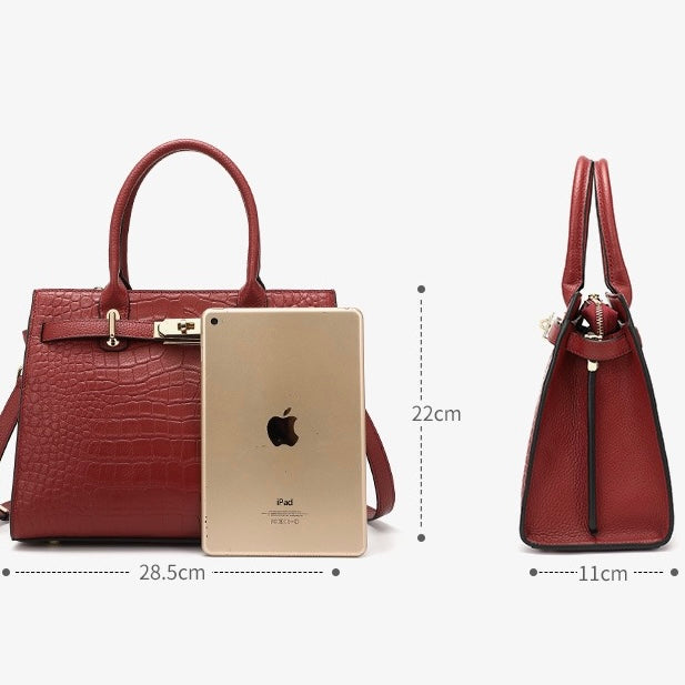 Sac fourre-tout classique en cuir véritable pour femme
