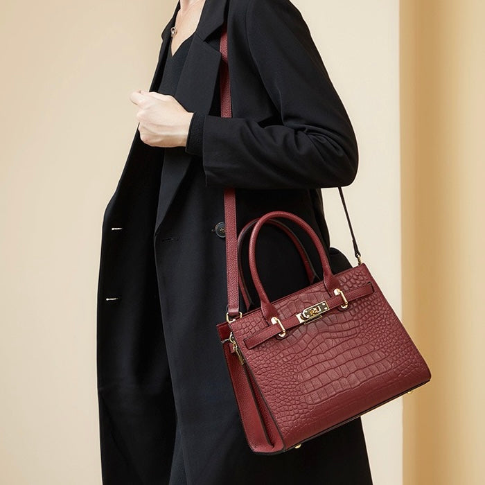 Sac fourre-tout classique en cuir véritable pour femme