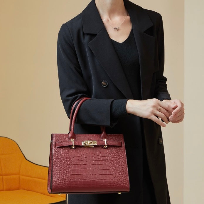 Sac fourre-tout classique en cuir véritable pour femme