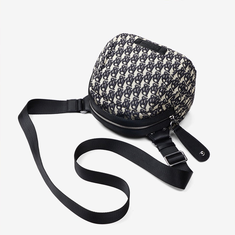Monogram Jacquard Half-Moon Crossbody Bag