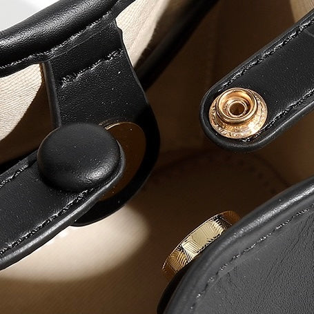 Mini-Eimer-Handtasche aus echtem Leder mit Premium-Verschluss, Umhängetasche für Damen
