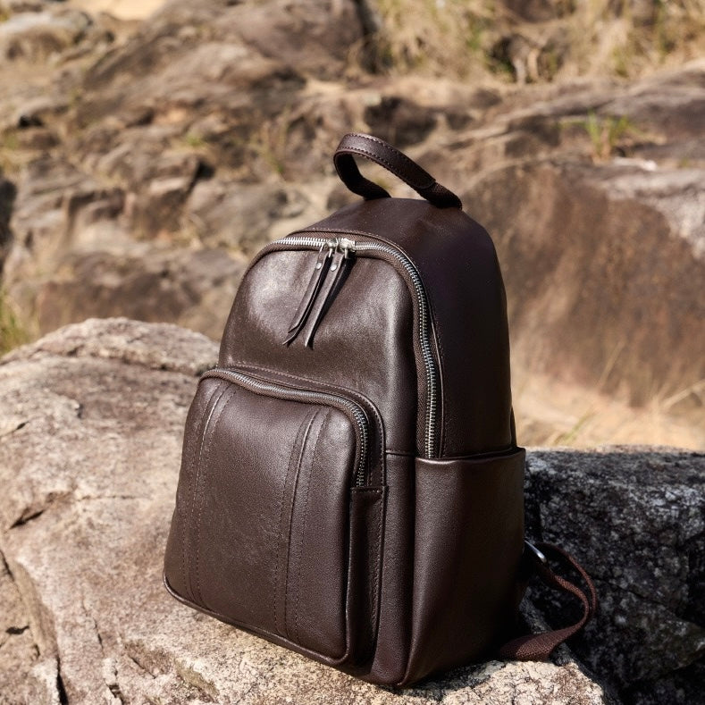 Stylish Large Capacity Soft Leather Multifunctional Women's Genuine Leather Backpack