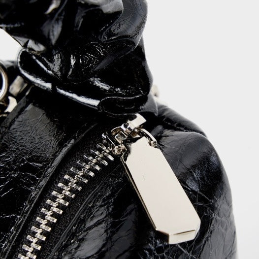 Sac à bandoulière en cuir véritable pour femme, avec perles, style boîte à bento