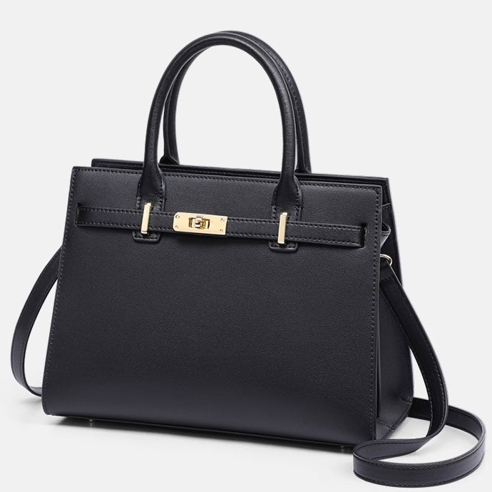 Stylish Red Women's Large Capacity Genuine Leather Tote Bag