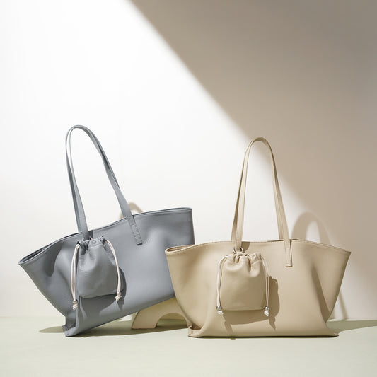 Versátil bolso tote para madre e hija de cuero genuino para mujer