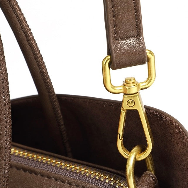 Genuine Cowhide Niche Commuter Tote for Women (Crossbody Option)