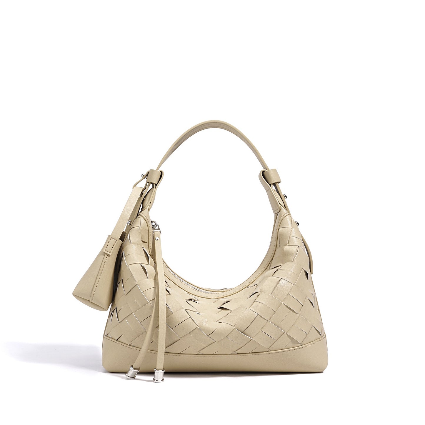 Bolso de hombro y bandolera trenzado de cuero genuino para mujer
