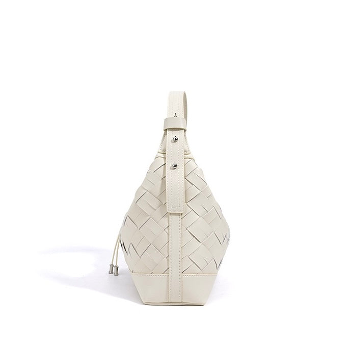 Bolso de hombro y bandolera trenzado de cuero genuino para mujer