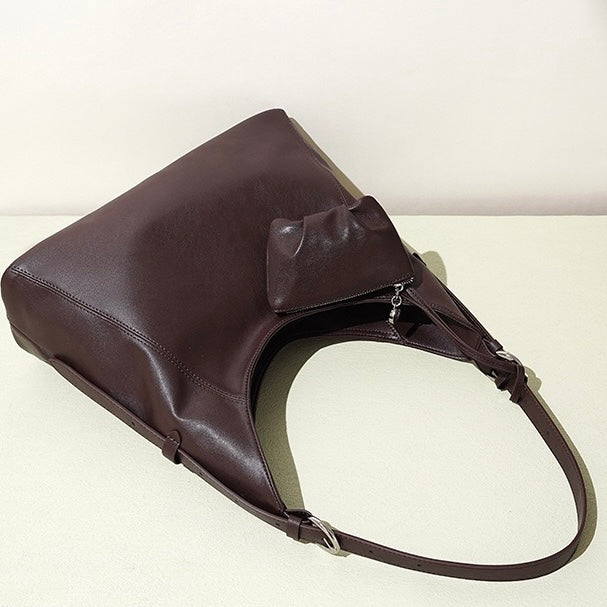 Minimalistische, lässige Umhängetasche aus echtem Leder für Damen