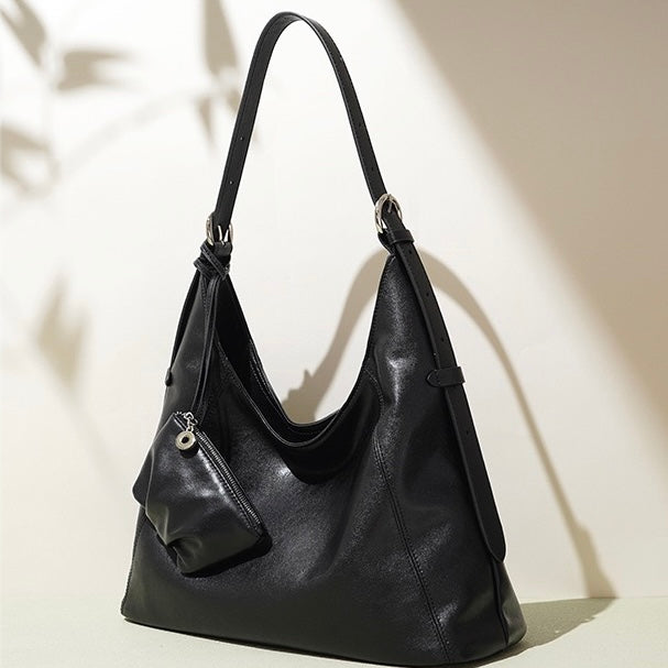 Minimalistische, lässige Umhängetasche aus echtem Leder für Damen