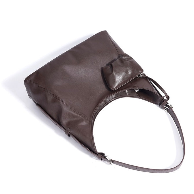 Minimalistische, lässige Umhängetasche aus echtem Leder für Damen