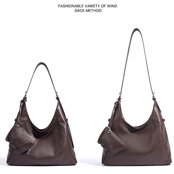 Minimalistische, lässige Umhängetasche aus echtem Leder für Damen