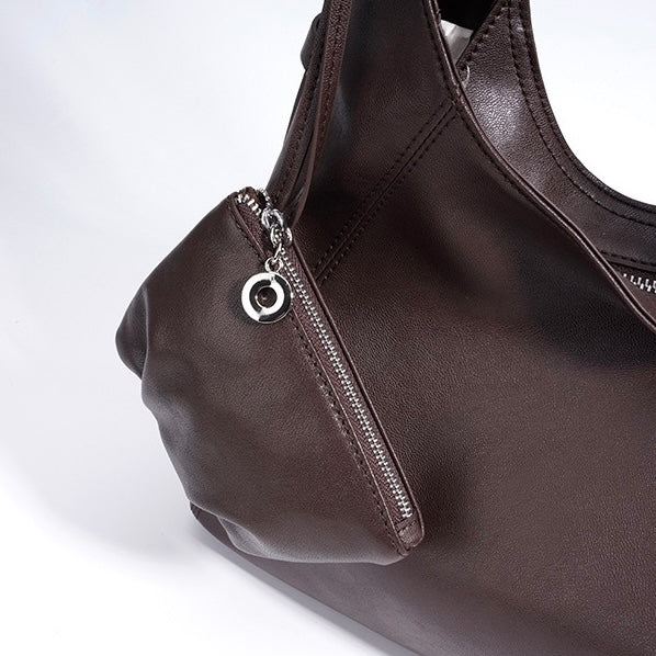 Minimalistische, lässige Umhängetasche aus echtem Leder für Damen