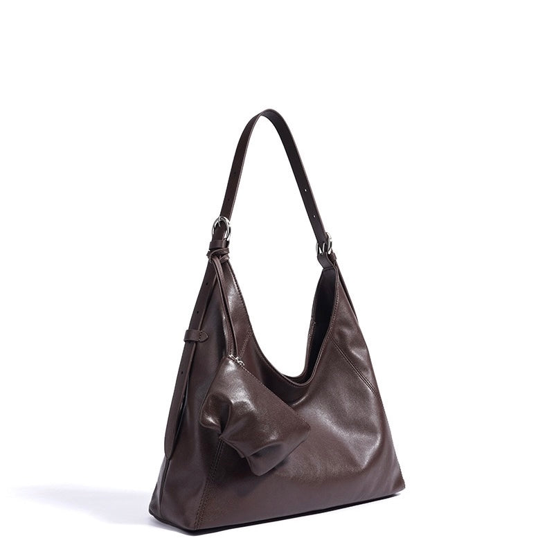 Minimalistische, lässige Umhängetasche aus echtem Leder für Damen