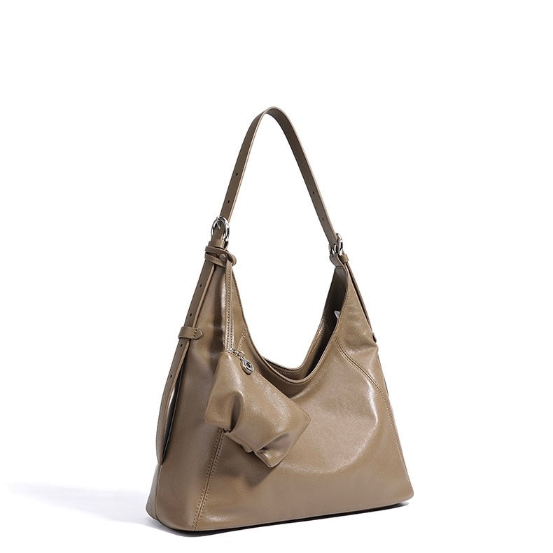 Minimalistische, lässige Umhängetasche aus echtem Leder für Damen