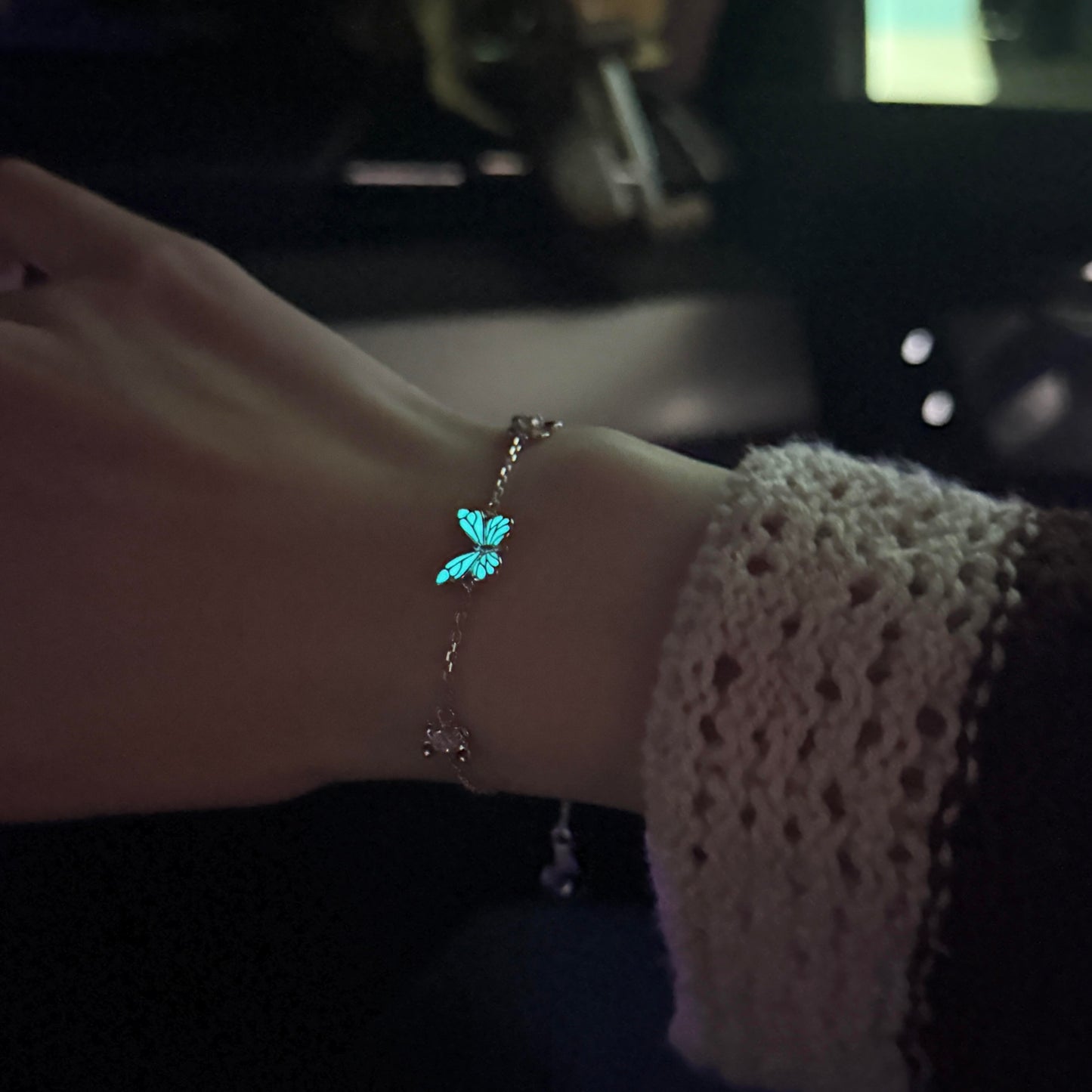 Pulsera Mariposa Azul Sueño Luminoso