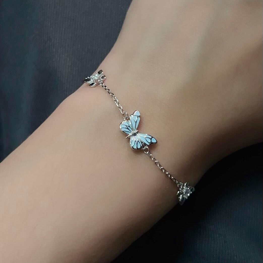 Pulsera Mariposa Azul Sueño Luminoso