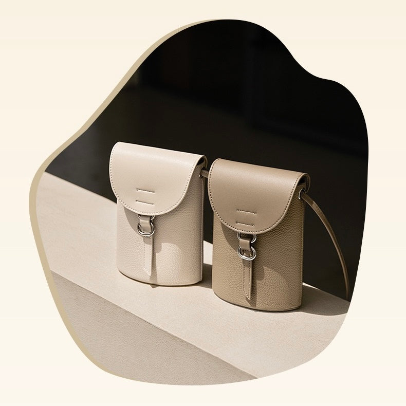 Bolso Mini Cruzado para Teléfono de Cuero Genuino de Lujo para Mujer