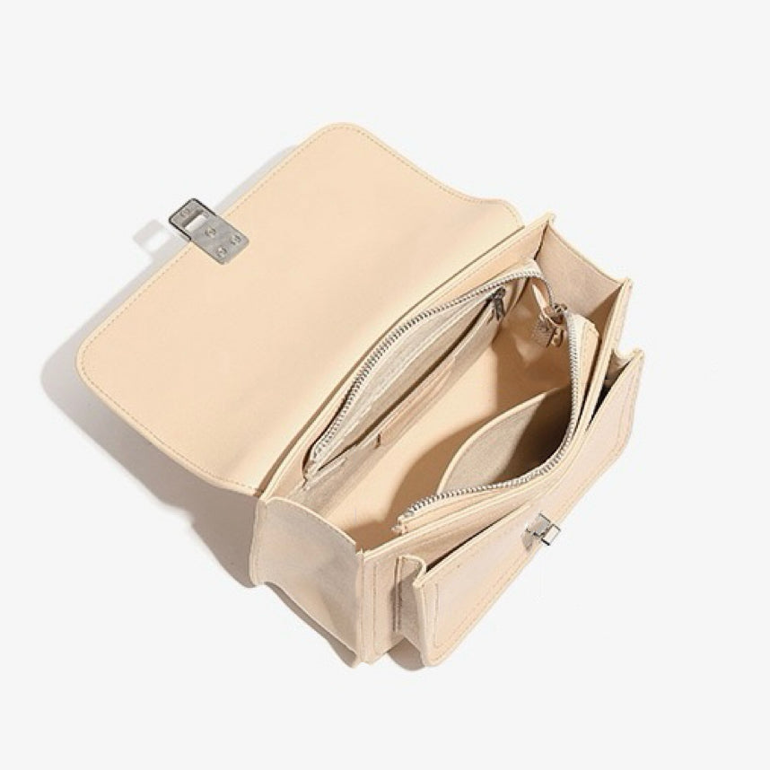 Pendler-Umhängetasche aus echtem Leder für Damen