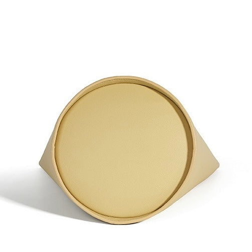 Bolso tipo cubo de cuero genuino para mujer con correa ajustable para llevar a mano y al hombro