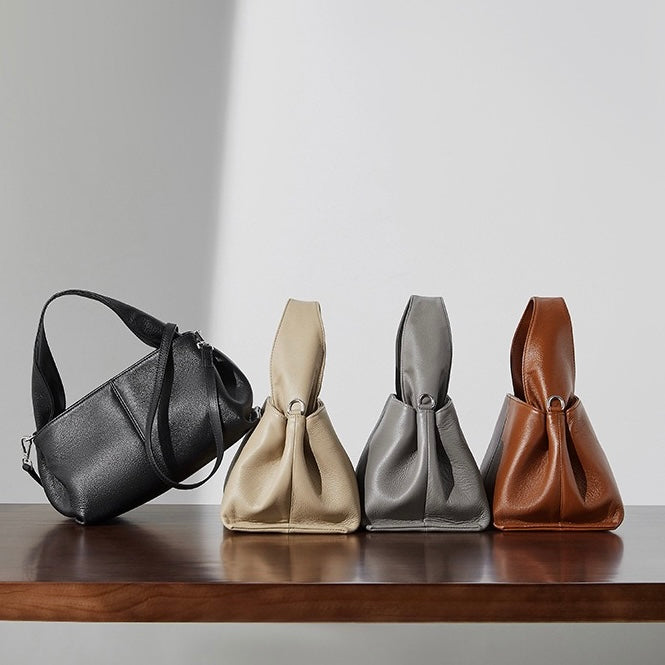 Sac à bandoulière vintage en cuir véritable pour femme, design classique