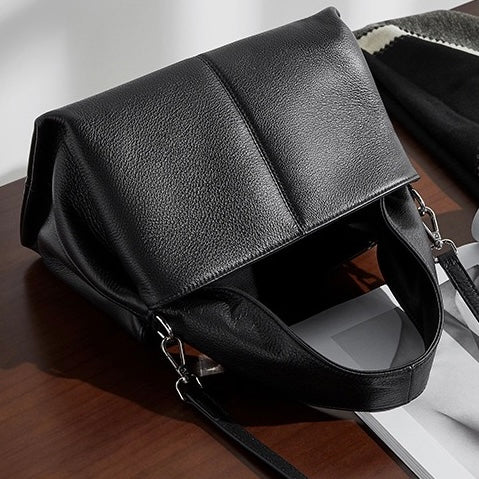 Sac à bandoulière vintage en cuir véritable pour femme, design classique