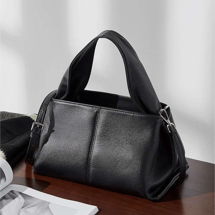 Sac à bandoulière vintage en cuir véritable pour femme, design classique
