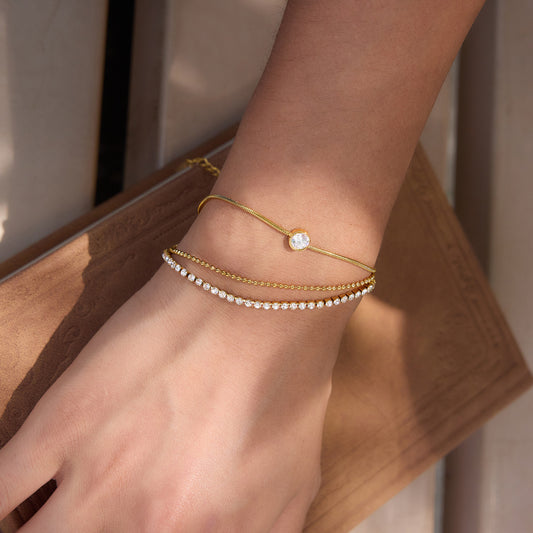 Luminary Layered Celestial Tennis Stacking Bracelet