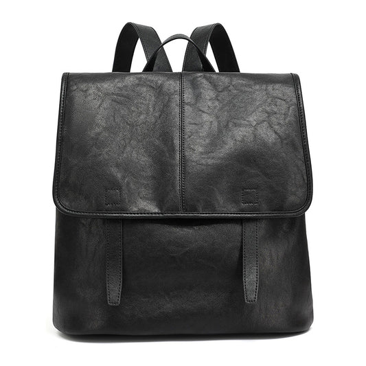 Vintage Casual Genuine Leather Flap Backpack