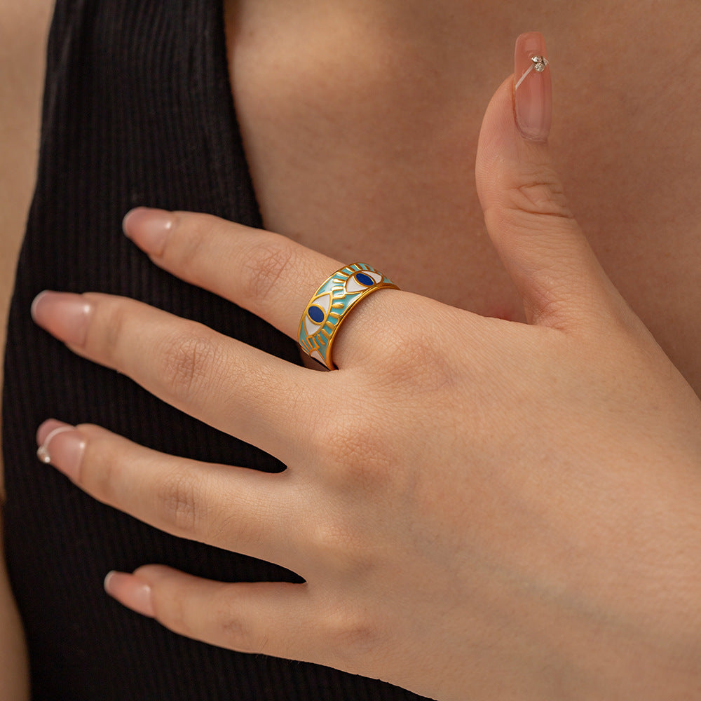 Bague œil du diable de cour rétro française