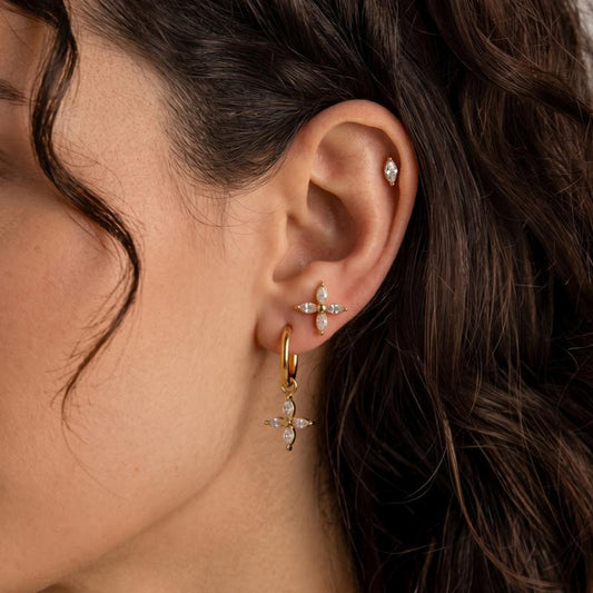 Elegant Radiant Marquise Blossom Earrings Set