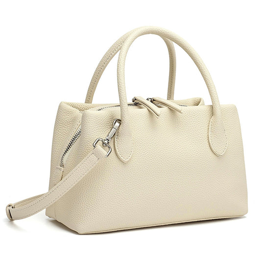 Mini sac tote antique en cuir véritable grainé